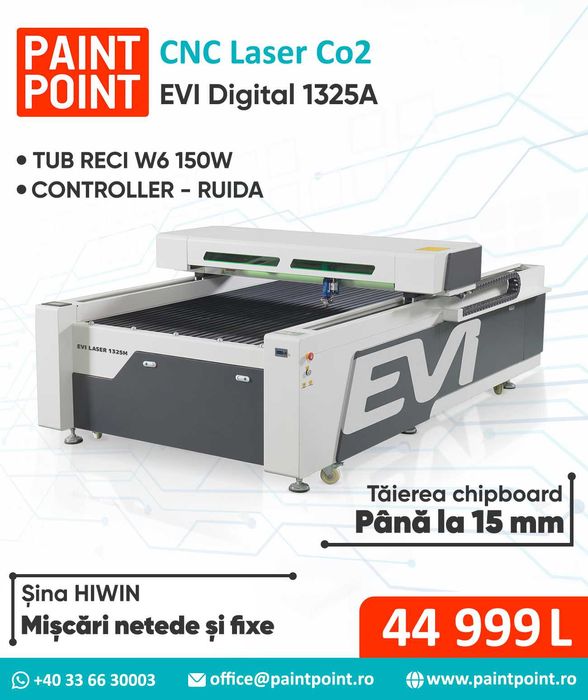 Gravator Laser, decupare și gravare 250x130cm tub RECI W6/W8 RUIDA