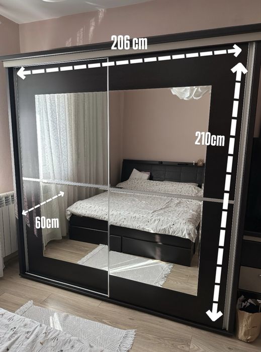 Vand Dormitor complet (dulap haine,pat,comoda,noptiera)