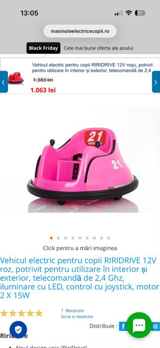 Masinuta electrica pentru copii RIRIDRIVE