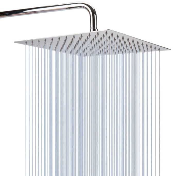 Cap duș pătrat Katezon 30 cm, inox lucios, montaj tavan