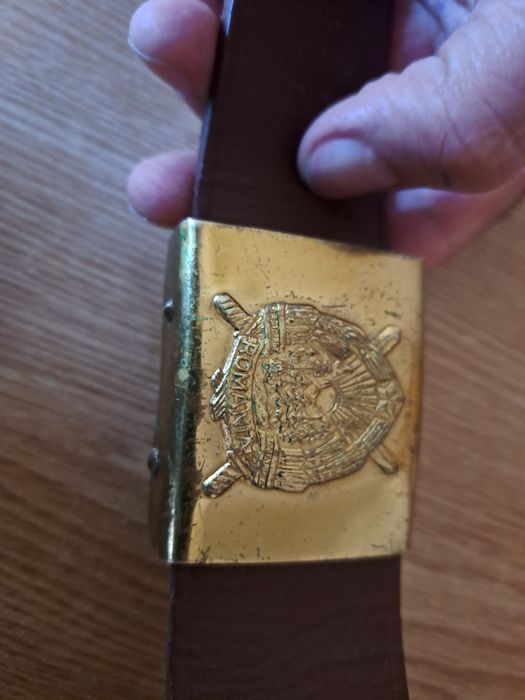 Centura militara + pafta, piele de bovină  originala RS