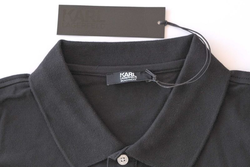 Промо KARL LAGERFELD-М/L/XL размер-черна мъжка поло/polo тениска