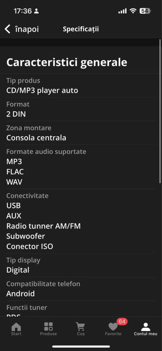 Radio JVC pentru mașina