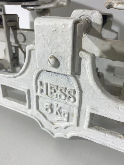 Balanță Vintage HESS 5kg din Fontă și Alamă; Cântar Decor