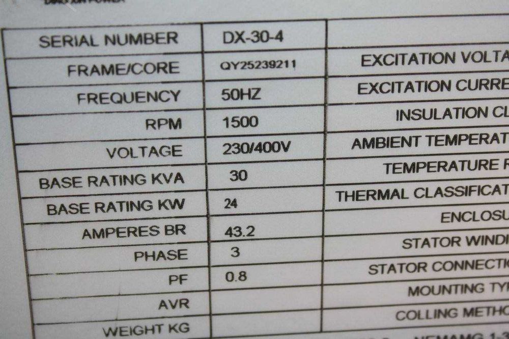 Generator diesel trifazat 30KVA / 24kW