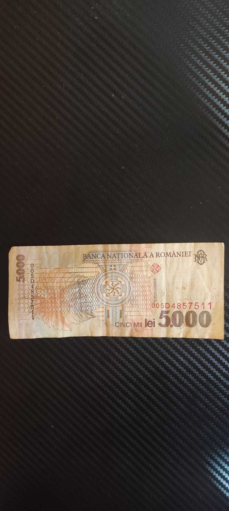 Vand bancnota 5000 de lei,1998 Lucian Blaga