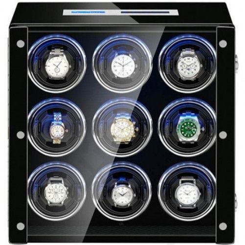 Cutie intors ceasuri automatice iUni, Luxury Watch Winder 9, Negru