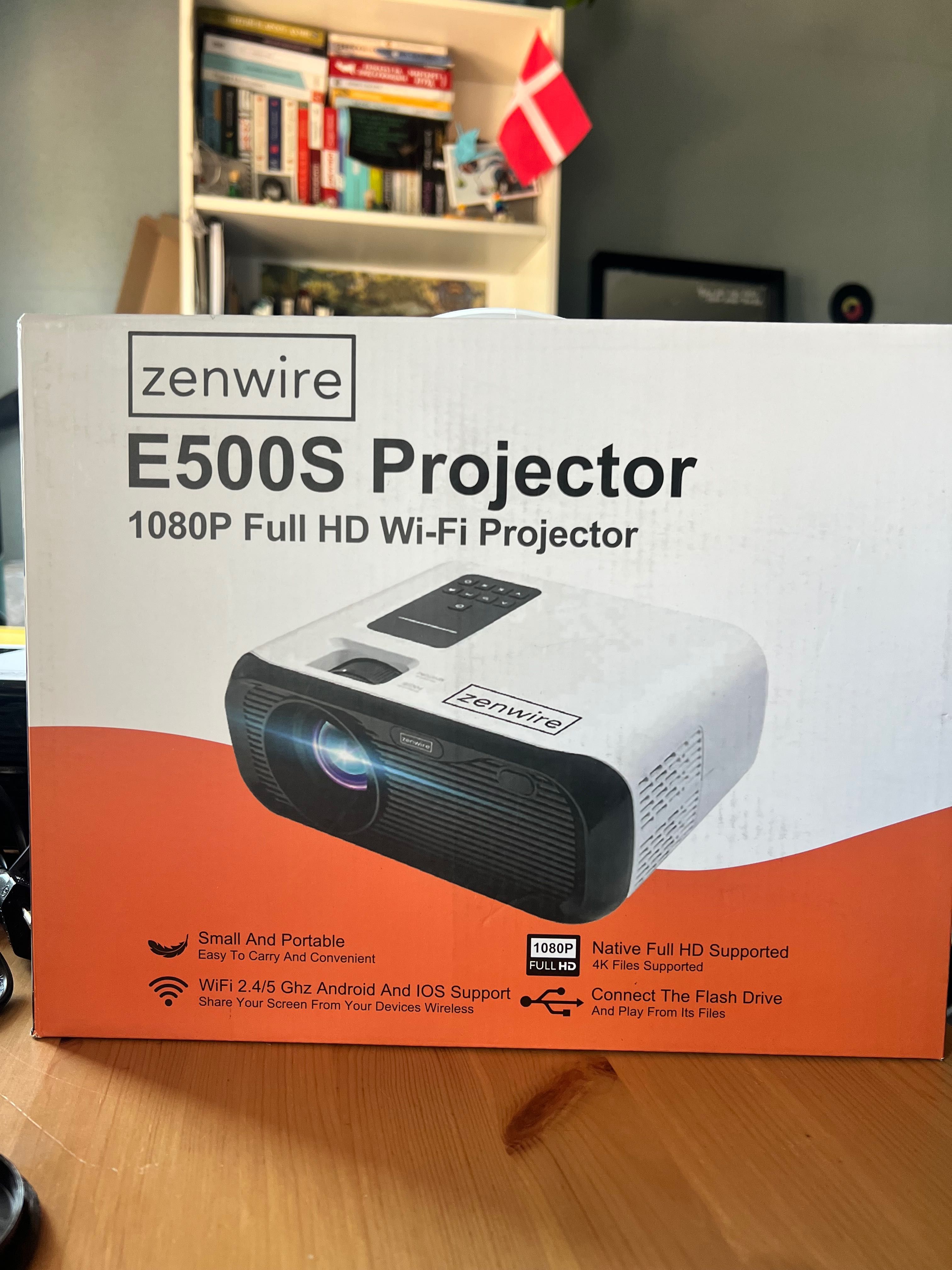 Видеопроектор, Zenwire, E500s WiFi Full HD 4K 7500lm, бял