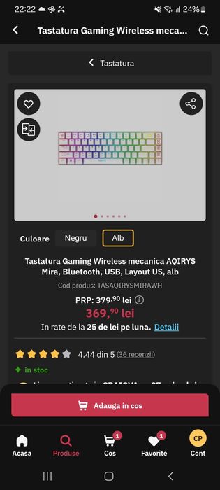 REZERVAT!!Tastatura mecanica wireless Aqirys Mira