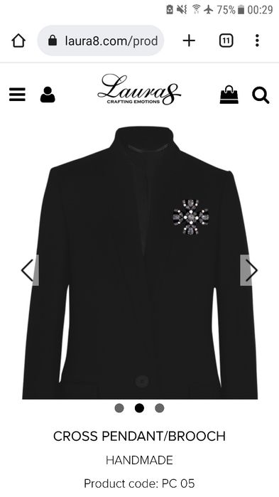 Brosa pandantiv cruce  Laura8 handmade original