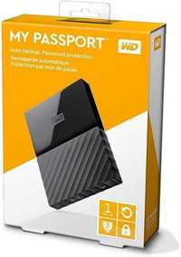 HDD WD 1TB Black My Passport Portable External Hard Drive - USB 3.0