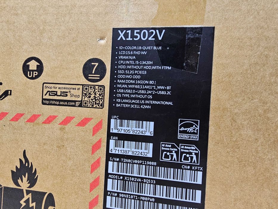 ПРОДАМ ASUS Vivobook X1502 Ноутбук Core™i5-13420H/16GB/512SSD/15.6"iPS