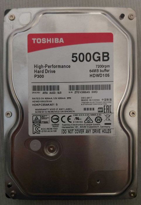 Жесткий диск TOSHIBA 500GB