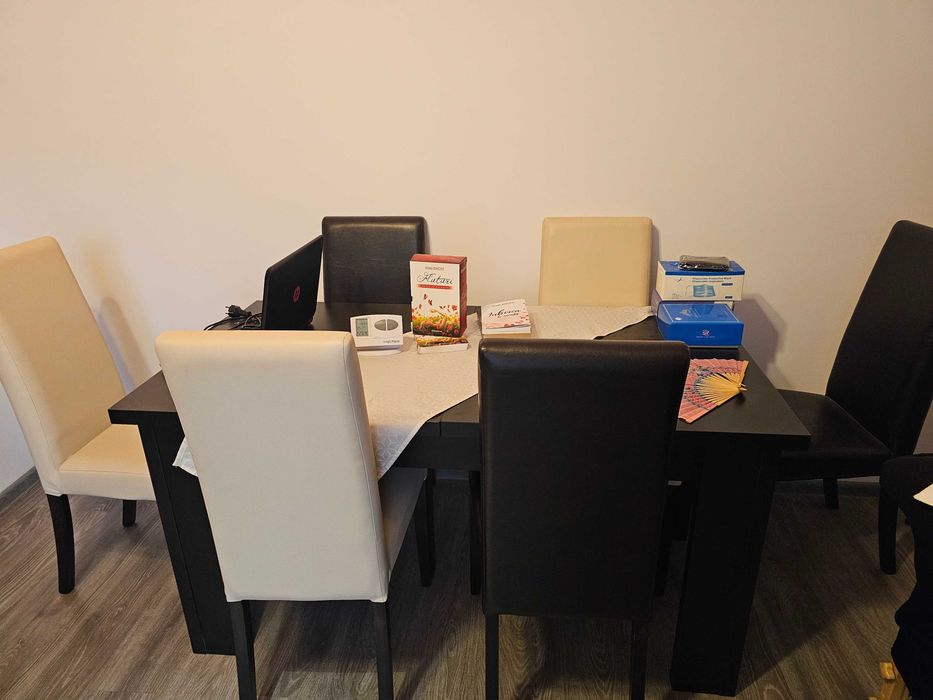 Vand masa dinning extensibila cu 6 scaune