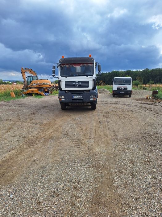 Vând man tga 8x4 excavator case buldoexcavator fiat și trailer