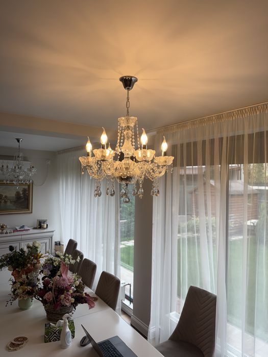 Candelabru Lustra Cristal 6 becuri led eleganta