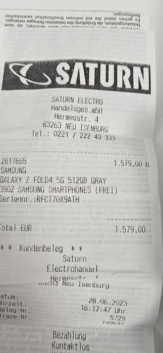 Samsung Z fold 4  1 TERA 1000Gb
