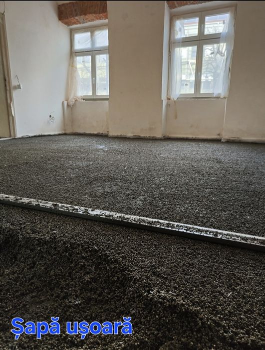 Șapă mecanizată, elicopterizata, egalizare, panta