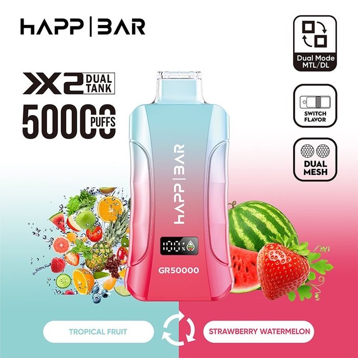 Vape happ bar 50000 puffs / 2 flavours