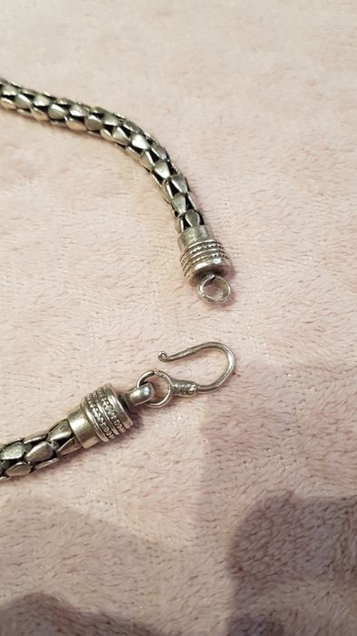 Superb lant argint masiv vintage 925 impletit sarpe,stare foarte buna