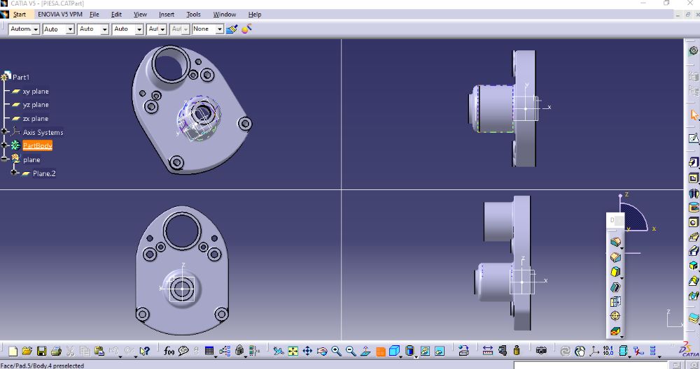 Realizez și execut desene 2D si modelare 3D in CATIA v5 si SolidWorks