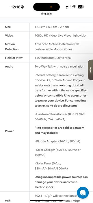 Ring Video Doorbell 2 Sigilat NOU video interfon sonerie Wifi casa