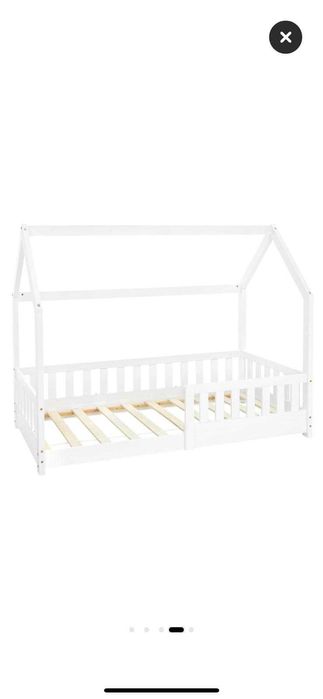 Pat alb 160x80, tip casuță nou în cutie