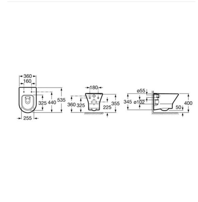 Тоалетна чиния за вграждане ROCA Nexo