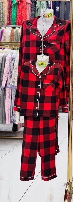 Пижамы в клеточку НОВОГОДНИЕ