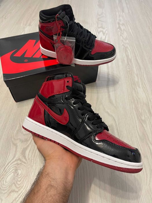 Adidasi Jordan 1 Patent Bred Nike Produs NOU PREMIUM