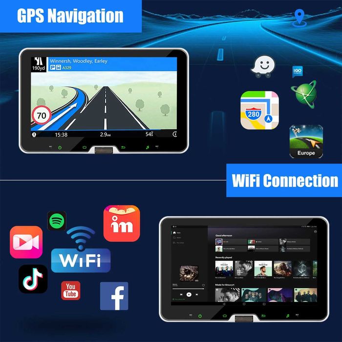 10” 1-DIN мултимедия с Android 14 с 64GB ROM, RAM 4GB