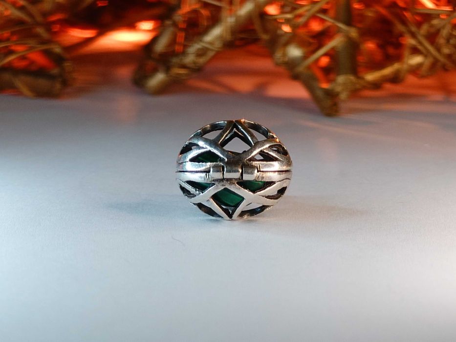 Pandantiv „locket” argint 925 cu malahit