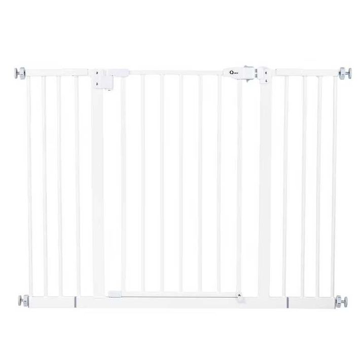 Poartă siguranță Qmini Thor, 74-109 cm, închidere automată, oțel alb