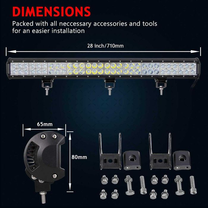 Proiector LED auto off-road, 12V-36V, 144W, 55cm TRANSPORT 0