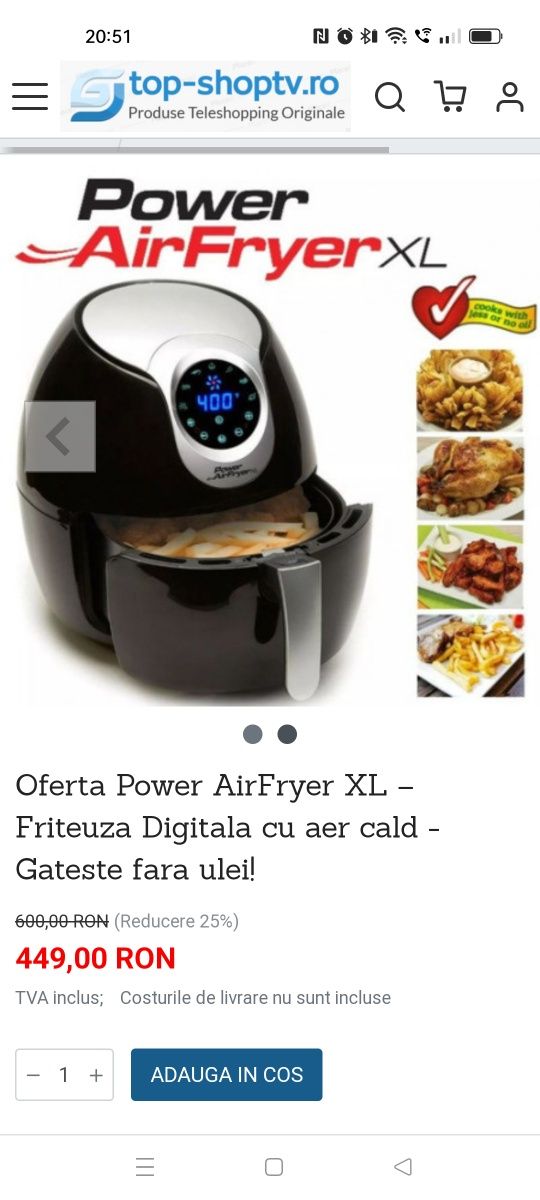 Air fryer  capacitatea 2,3