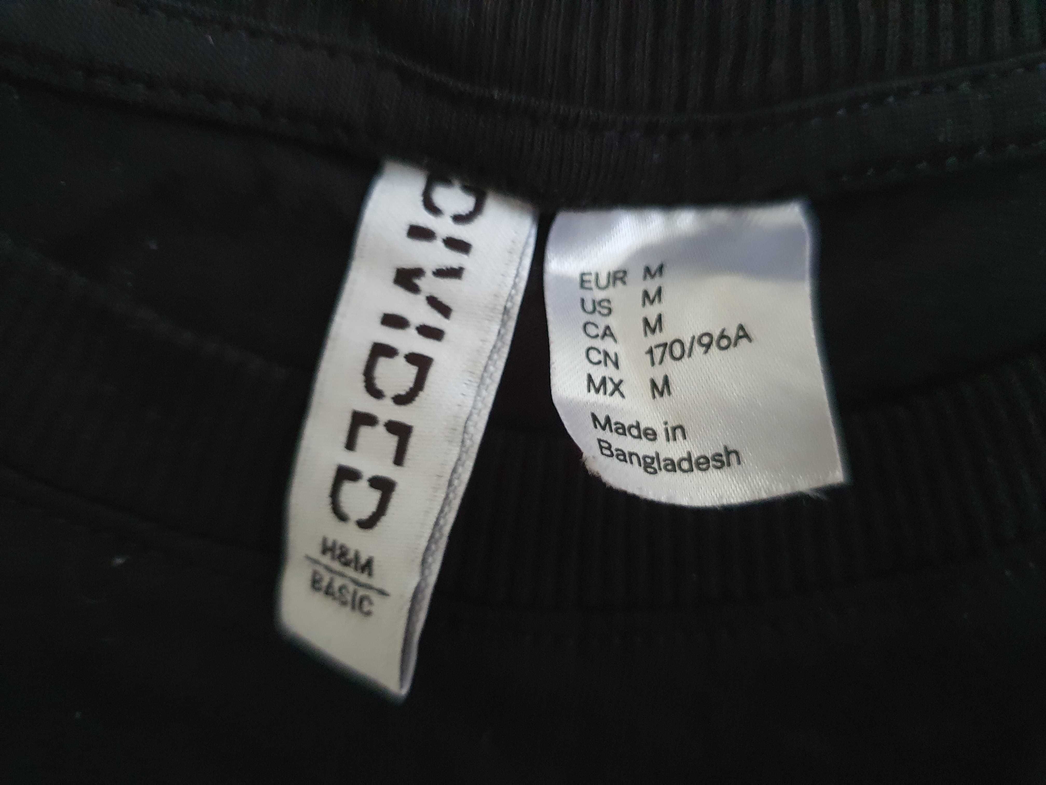H&M Basic DIVIDED Кроп Топ Тениска - Черна, М