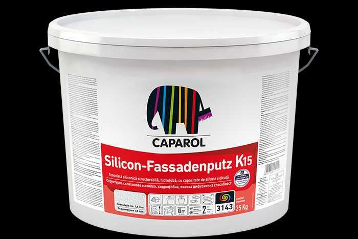 Tencuială decorativă siliconică Caparol K15 – alb murdar (Meteor 18)