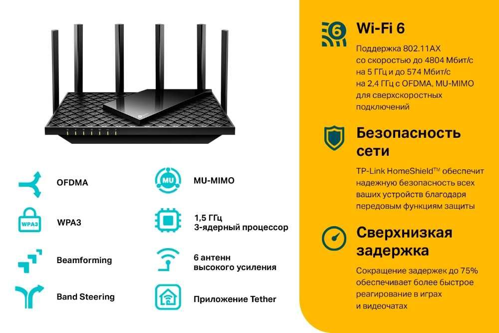 TP-Link Archer AX73 / AX5400 Wi-Fi 6 Роутер (Router)