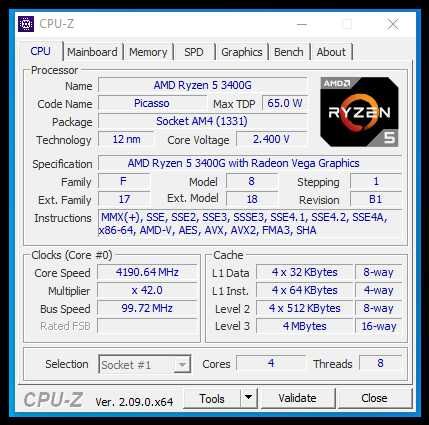 Компютър AMD Ryzen 5 3400G 16gb SSD Radeon™ RX Vega 11