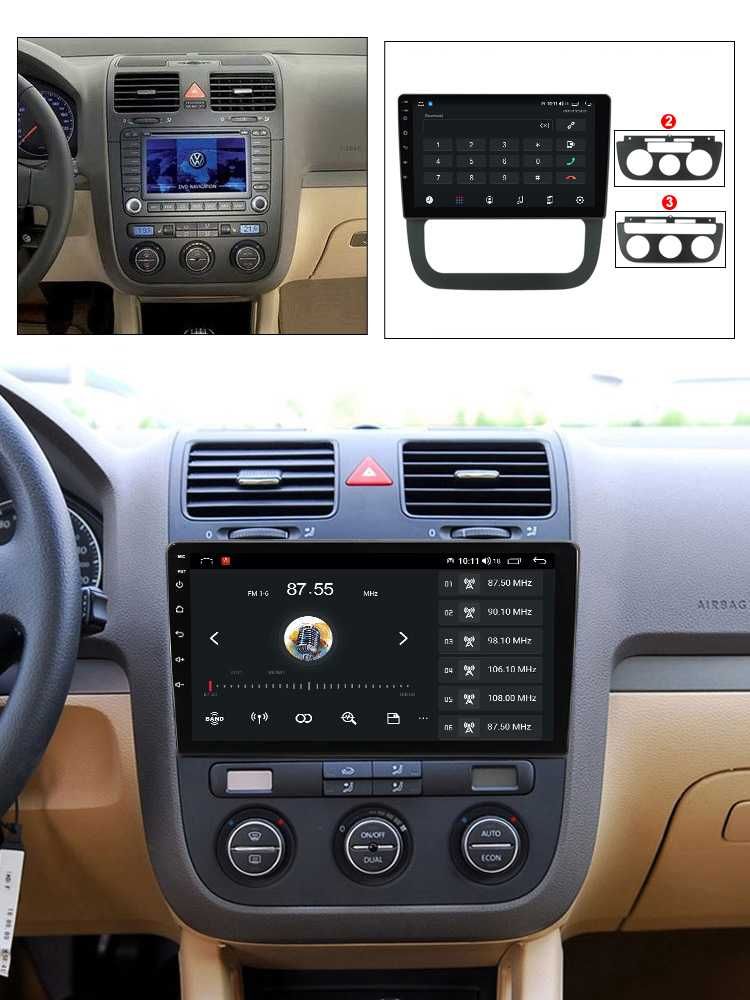 Navigatie Volkswagen Jetta 5 2005-2010, Android 13,  2GB RAM CLIMA