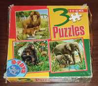 Puzzle 6-9-16 piese, animale, D-toys