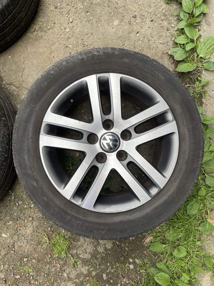 Jante 5x112 R16 ET50 VW cu cauciruri de vara