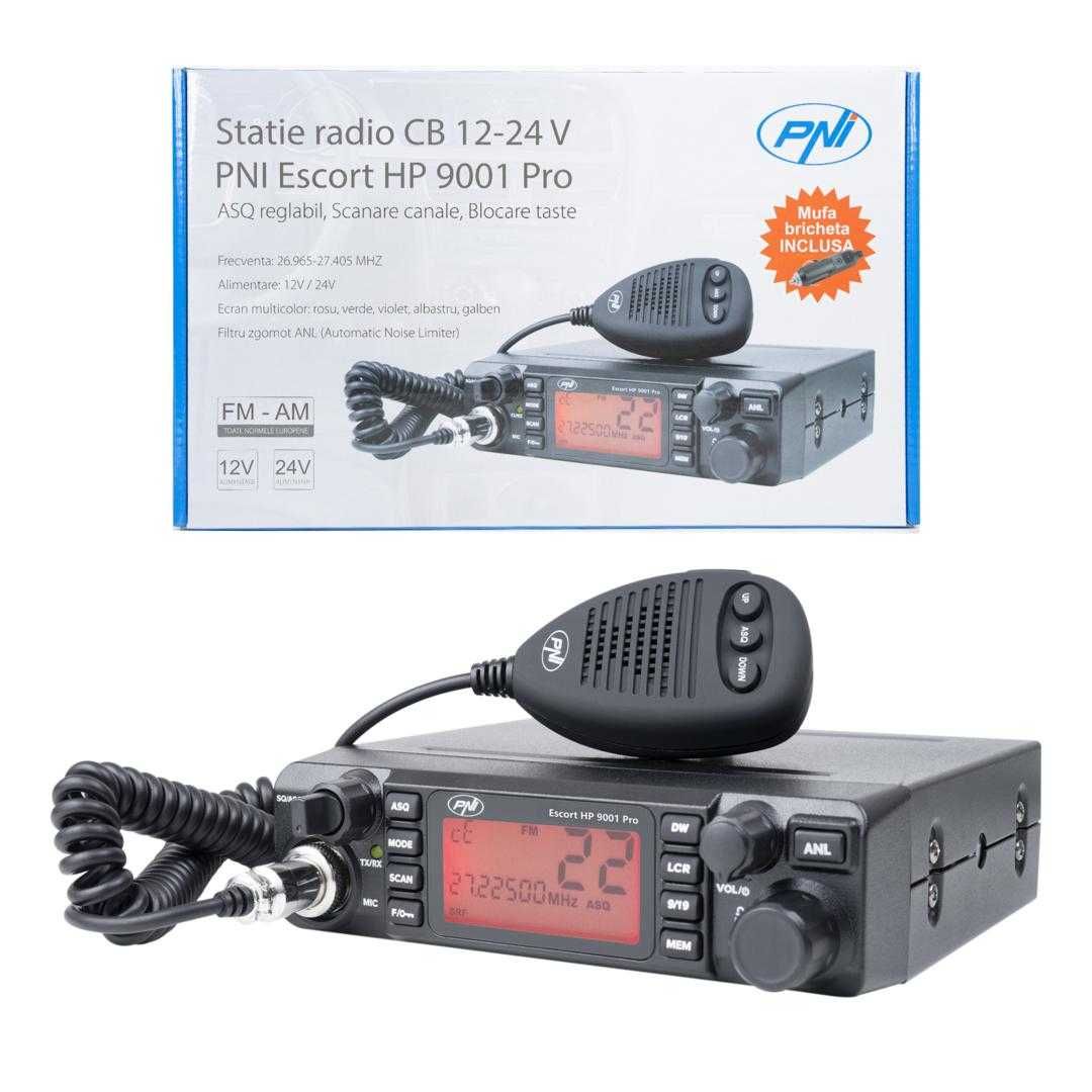 Statie radio CB PNI Escort HP 9001 PRO ASQ reglabil 12V 24V