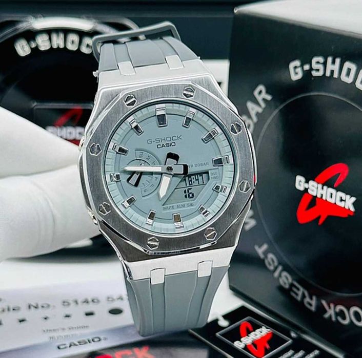 Ceas Sport Casio G-Shock RoyalOak Argintiu-Gri – Nou, Garanție 2 Ani