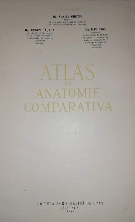 Atlas anatomie comparativa vol.I și vol.II