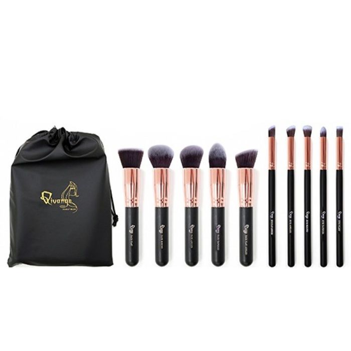 Kit Make Up: Trusa 190 nuante Miss Rose si set 10 pensule machiaj