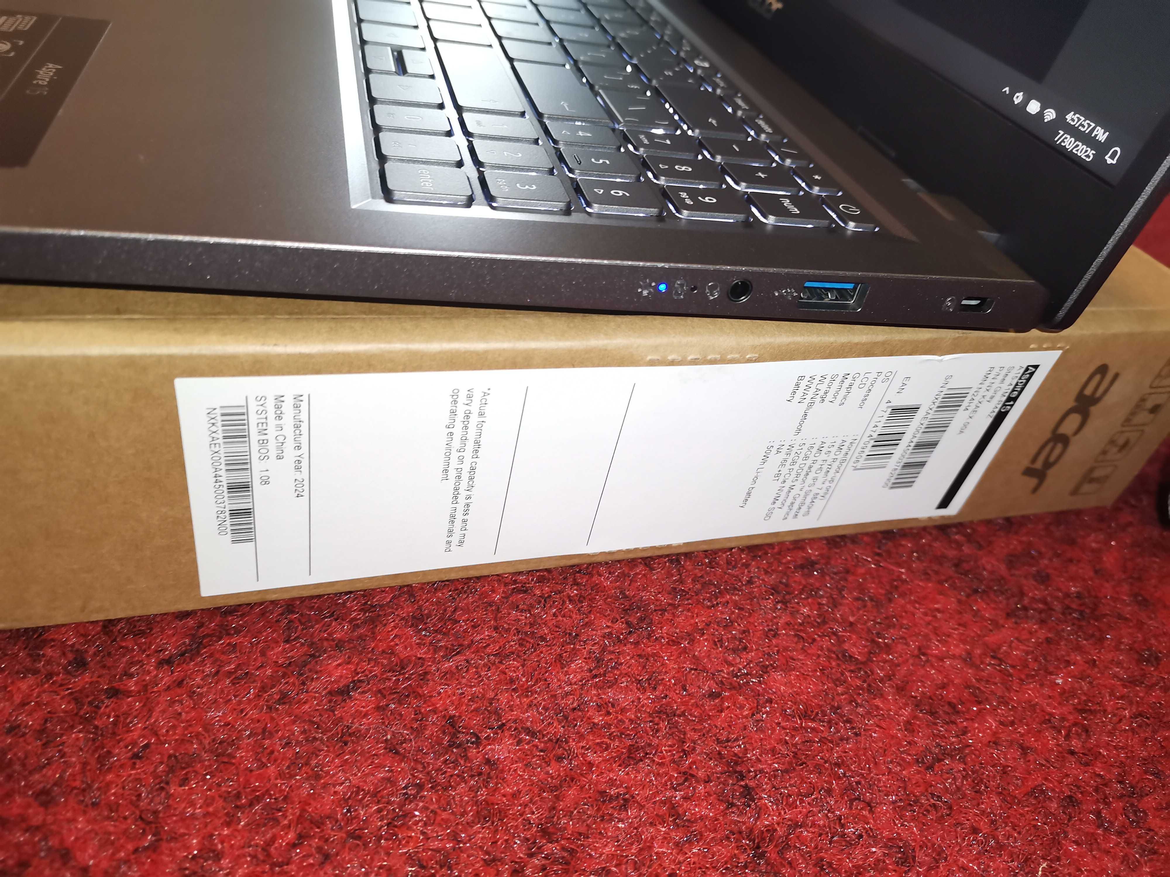 Нов лаптоп (8-ядрен, DDR5) Acer Aspire A15-41M-R44Z (18м гаранция)!