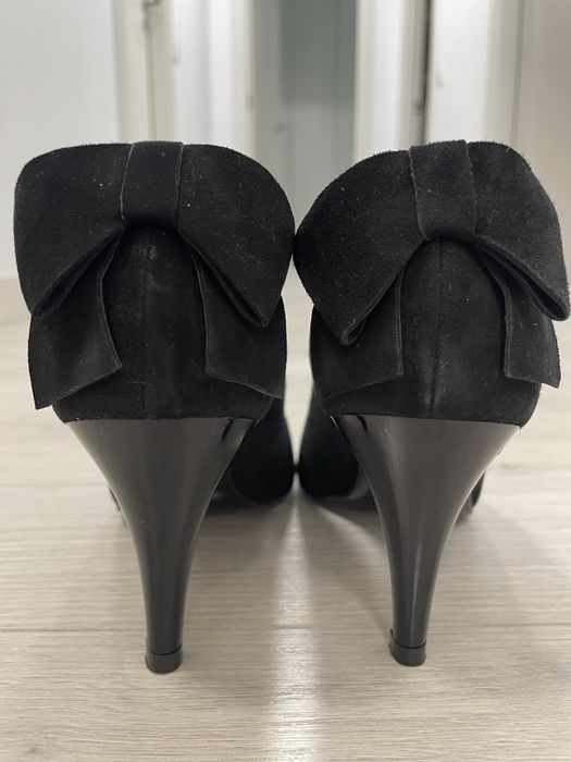 Pantofi piele intoarsa negri 38 NOI