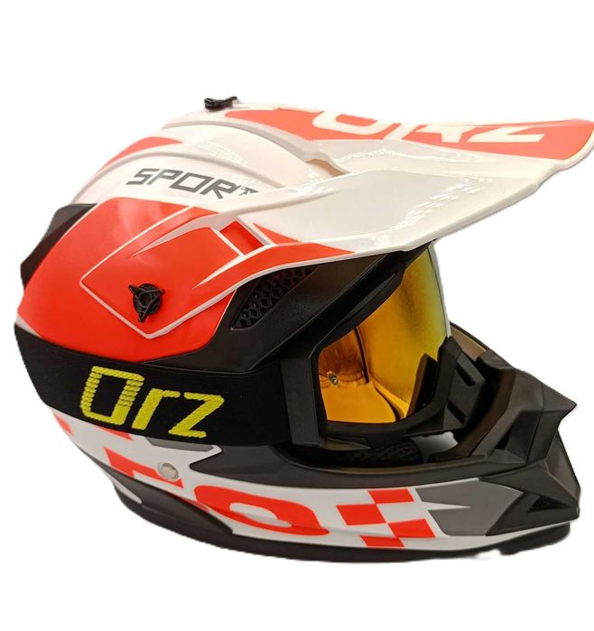 Комплект кросова каска очила и ръкавици