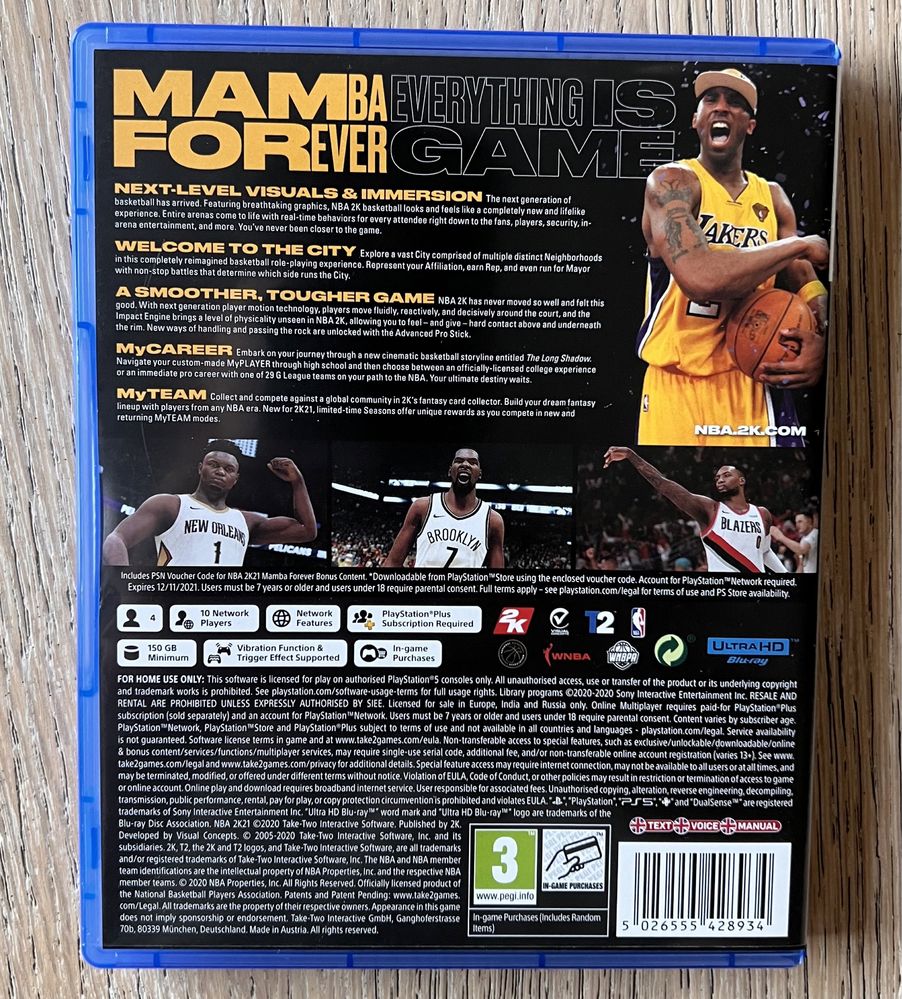 Joc PS5 NBA 2K21 Mamba Forever Edition